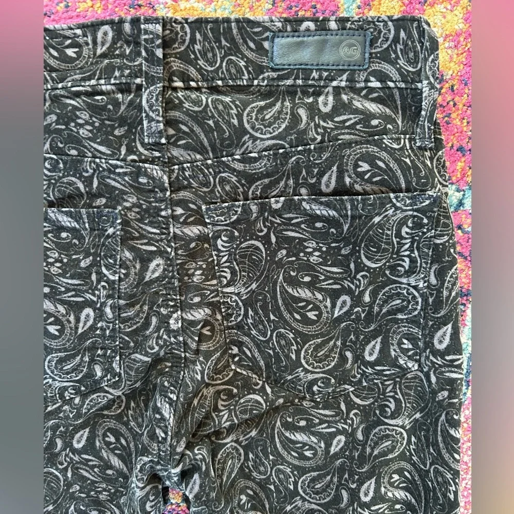Anthropologie Ag Adriano Goldschmied | Women’s brown velvet paisley pants sz 25P